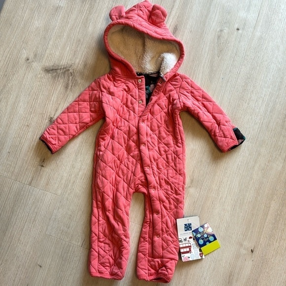 Kickee Pants Other - Kickee Pants bamboo quilted hoodie coverall size 12-18m NWT